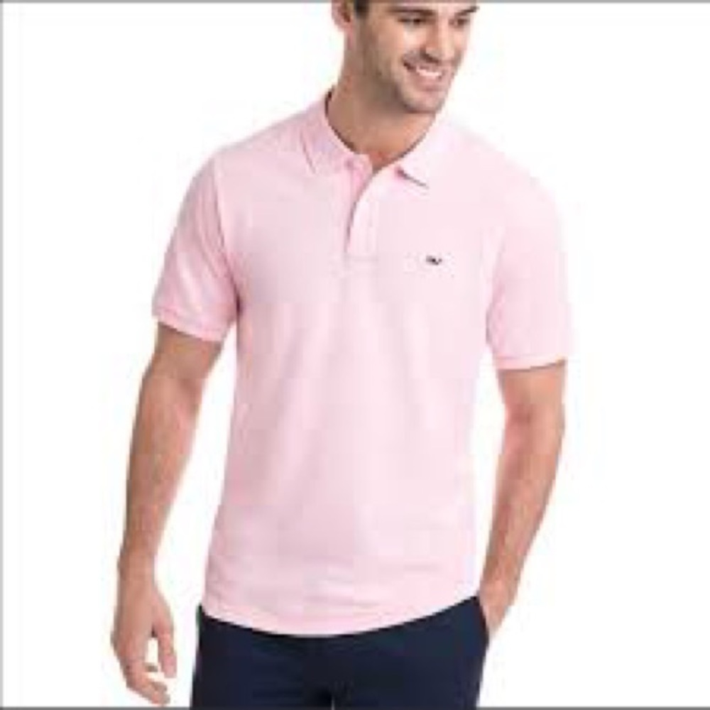 Men’s Vineyard Vines Pink Polo Collared Large